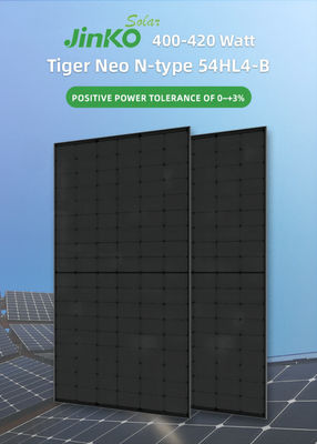 400W 405W 410W 415W Jinko módulos fotovoltaicos Tiger Neo N tipo monocristalino negro completo